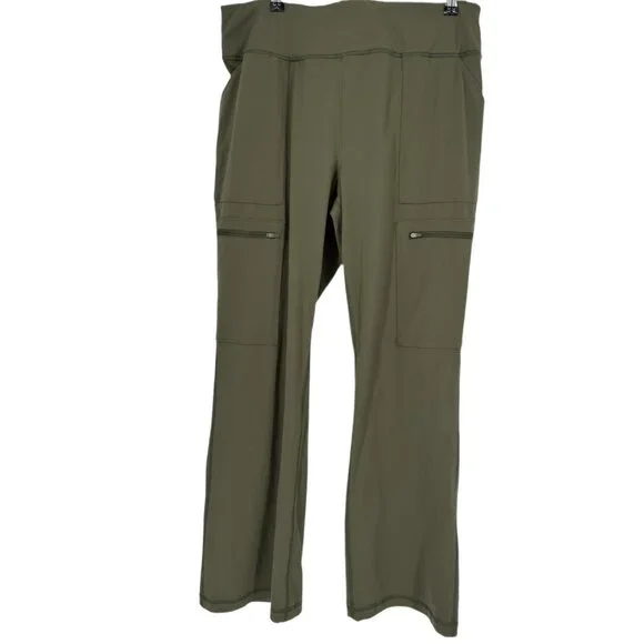 Duluth Trading Co Women's Cargo Bootcut Pants Olive Green Size L Short - Picture 1 of 6